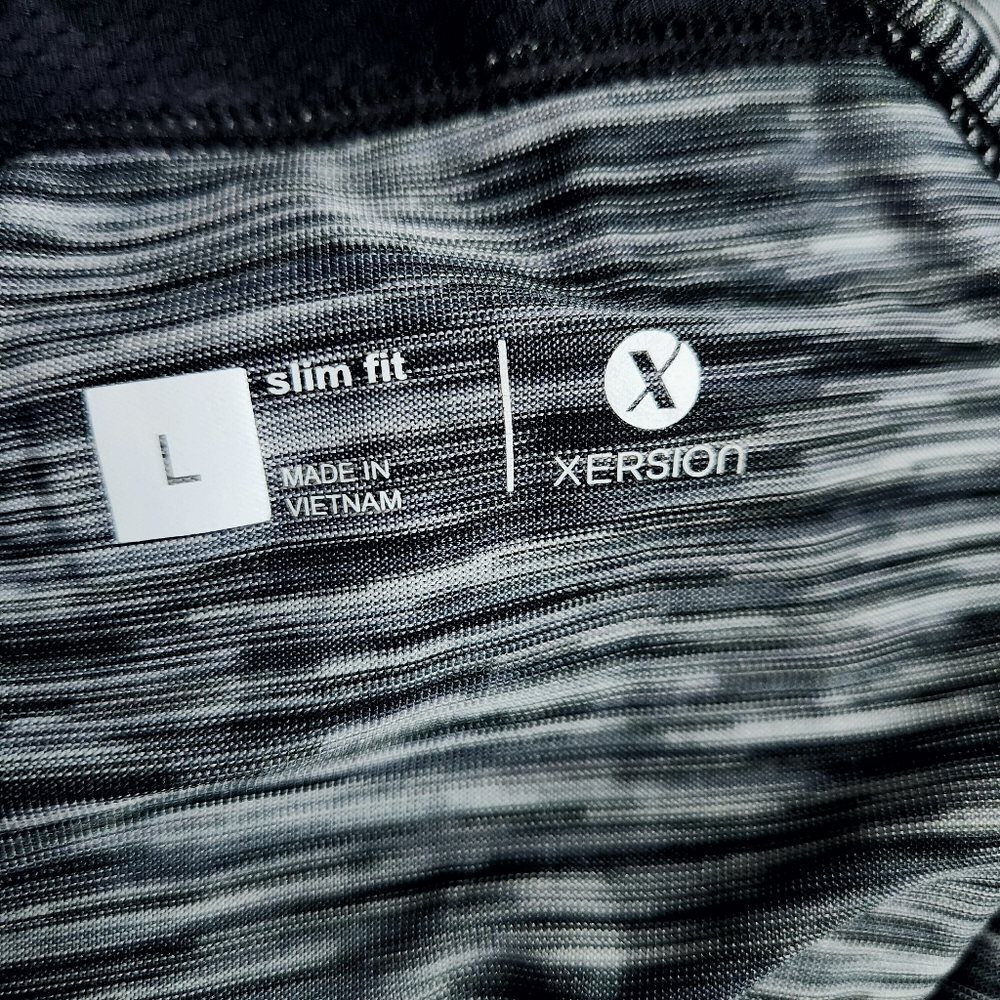 Xersion Slim Fit Racer Back Static Black & White Tank Top | Large - Picture 4 of 8